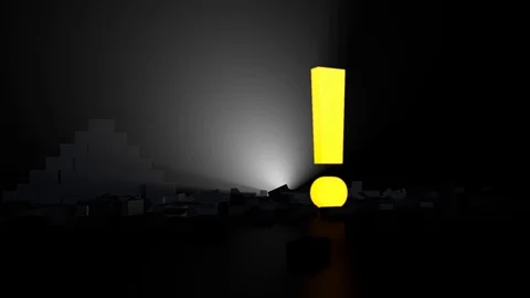 Exclamation mark breaking through a wall, symbolic for an idea, a solution... Stock Footage 82795695