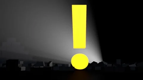 Exclamation mark breaking through a wall, symbolic for an idea, a solution... Stock Footage 82796060