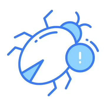 Exclamation mark on bug depicting vector of virus alert, easy to use and downloa Stock Illustration