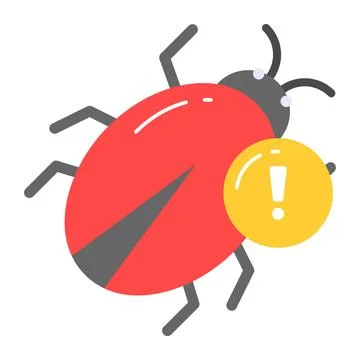 Exclamation mark on bug depicting vector of virus alert, easy to use and downloa Stock Illustration