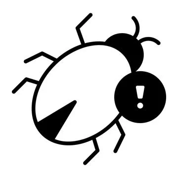 Exclamation mark on bug depicting vector of virus alert, easy to use and downloa Stock Illustration