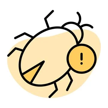Exclamation mark on bug depicting vector of virus alert, easy to use and downloa Stock Illustration