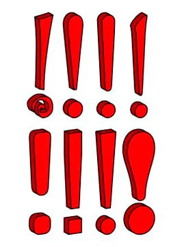 Exclamation mark cartoon vector symbol icon design. Illustrazione stock