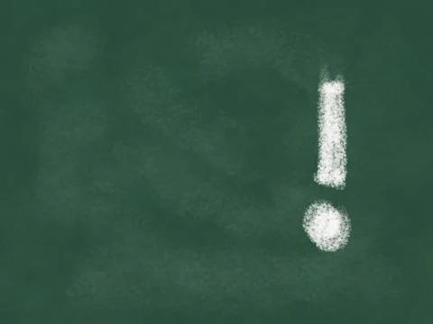 Exclamation mark on chalkboard Illustrazione stock