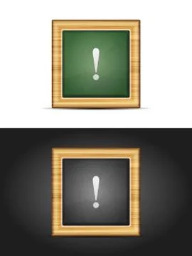 Exclamation mark on chalkboard Stock Illustration