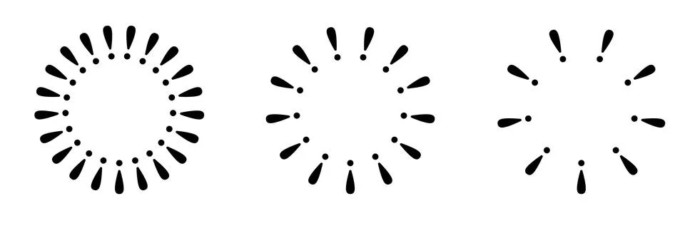 Exclamation mark circle frame.Attention round border Stock Illustration