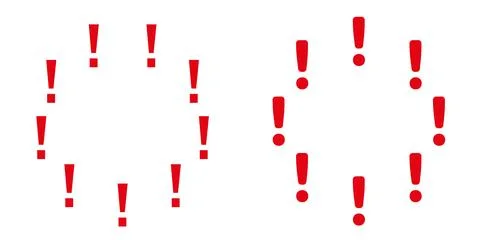 Exclamation mark circle frame.Attention round border Stock Illustration