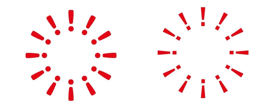 Exclamation mark circle frame.Attention round border Stock Illustration