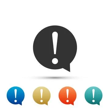 Exclamation mark in circle icon isolated on white background. Hazard warning Stock Illustration