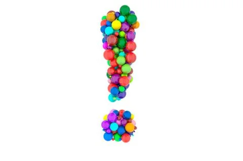 Exclamation mark from colored balls, 3D rendering Stock Illustration