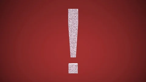 Exclamation mark composed of many particles. 3D illustration Stock Footage 124517946