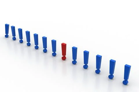 Exclamation mark in different colors Free Stock Illustration