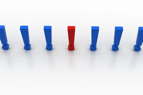 Exclamation mark in different colors Free Stock Illustration