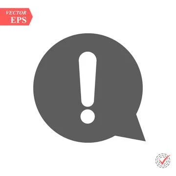 Exclamation mark. Exclamation mark. Hazard warning symbol. Flat design styl.. Stock Illustration
