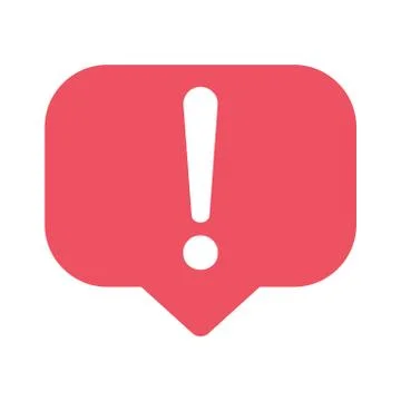 Exclamation mark flat design icon vector. Hazard warning attention sign isola Stock Illustration