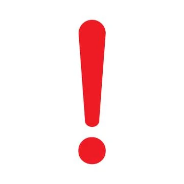 Exclamation mark flat design icon vector. Hazard warning attention sign isola Stock Illustration