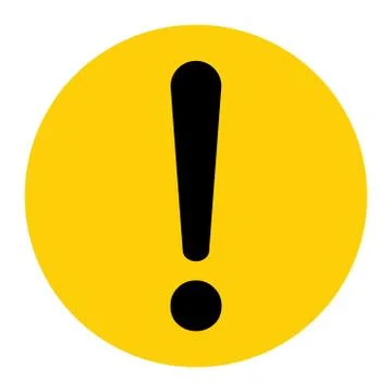 Exclamation mark flat design icon vector. Hazard warning attention sign isola Stock Illustration