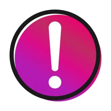 Exclamation mark flat design icon vector. Hazard warning attention sign isola Stock Illustration