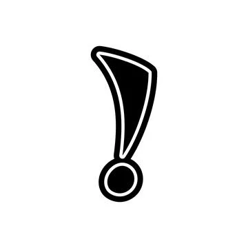 Exclamation mark font decorative hand drawn lettering, vector Stock Illustration