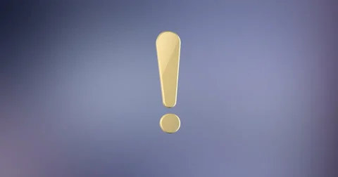 Exclamation Mark Gold 3d Icon Stock Footage 66609077