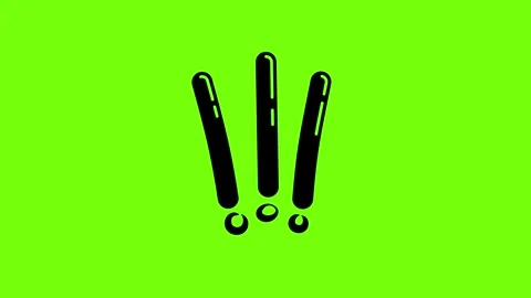 Exclamation Mark Hand Drawn Doodle Icon on Green Background Stock Footage 317564543