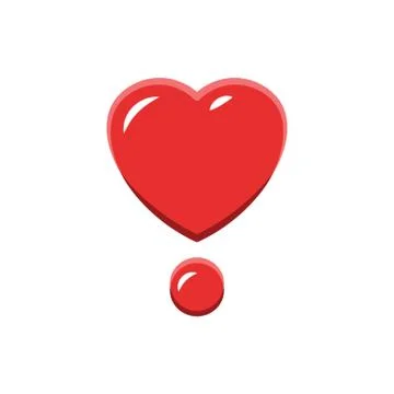 Exclamation Mark In Heart Shape Stock Illustration