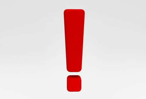 Exclamation mark icon 3d illustration minimal rendering on white background. Stock Illustration