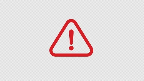 Exclamation mark icon Animation of a danger, Warning symbol attention with .. Stock Footage 262458923