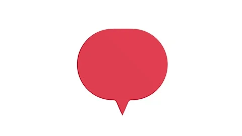 Exclamation mark icon animation. A red 3D symbol in a speech bubble. Stock Footage 315630419