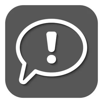 The exclamation mark icon. Attention speech bubble Stock-Illustration