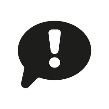 The exclamation mark icon. Attention speech bubble Stock-Illustration