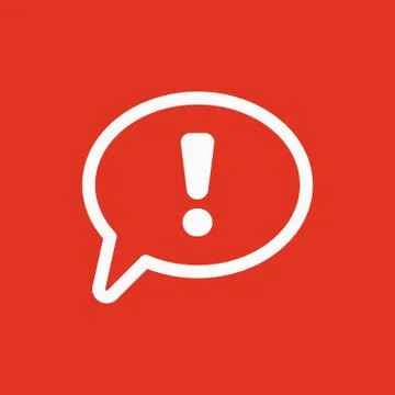 The exclamation mark icon. Attention speech bubble Stock Illustration
