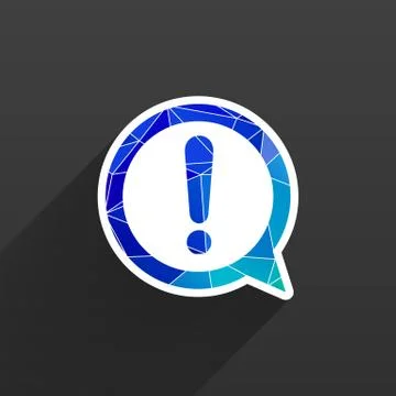 Exclamation mark icon, button, glossy circle Stock Illustration