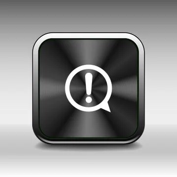 Exclamation mark icon, button, glossy circle Stock Illustration