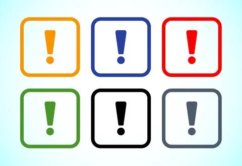 Exclamation mark icon design, Caution and warning icon set 库存插图