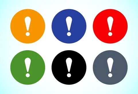 Exclamation mark icon design, Caution and warning icon set Stockillustratie