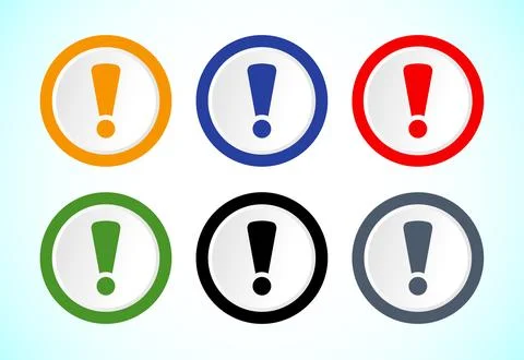 Exclamation mark icon design, Caution and warning icon set Stock-Illustration