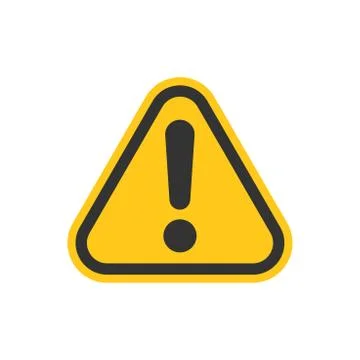 Exclamation mark icon in flat style. Danger alarm vector illustration on whit Stock Illustration