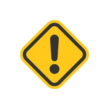 Exclamation mark icon in flat style. Danger alarm vector illustration on whit Stock Illustration