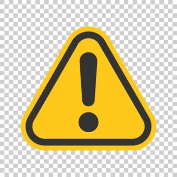 Exclamation mark icon in flat style. Danger alarm vector illustration on isol Stock Illustration