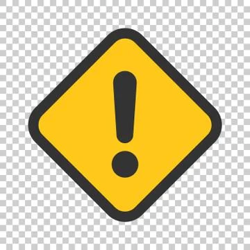 Exclamation mark icon in flat style. Danger alarm vector illustration on isol Stock Illustration