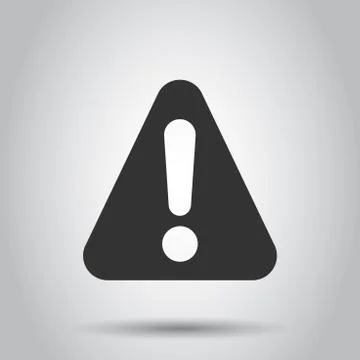 Exclamation mark icon in flat style. Danger alarm vector illustration on whit Stock Illustration
