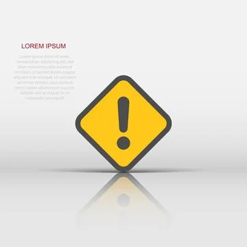 Exclamation mark icon in flat style. Danger alarm vector illustration on wh.. Stock Illustration