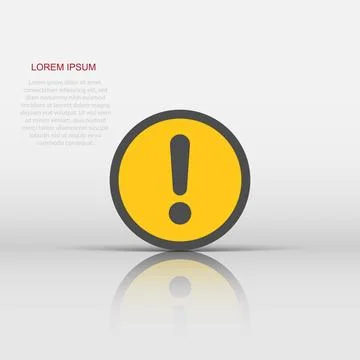 Exclamation mark icon in flat style. Danger alarm vector illustration on wh.. Stock Illustration