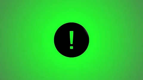 Exclamation mark icon on green background motion graphic alert symbol warning 库存影片 346491099