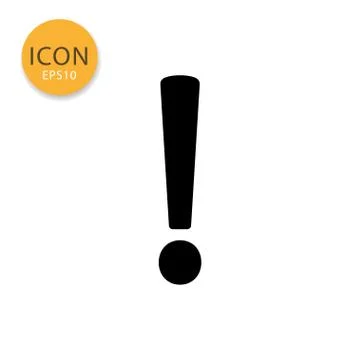 Exclamation mark icon isolated flat style. Stock Illustration
