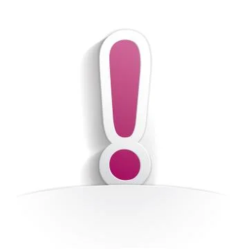 Exclamation mark icon paper Stock Illustration
