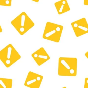 Exclamation mark icon seamless pattern background. Danger alarm vector illust 스톡 일러스트