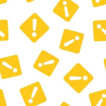 Exclamation mark icon seamless pattern background. Danger alarm vector illust 스톡 일러스트