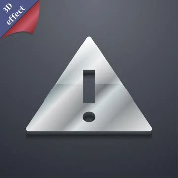 Exclamation mark icon symbol. 3D style. Trendy, modern design with space for  Stock Illustration